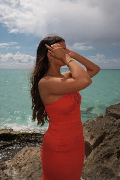 Robe Bandeau Longue à Fente Haute -Lady Doux Soldes Magasin high slit bandeau maxi dress 1710 000005 7982 editorial