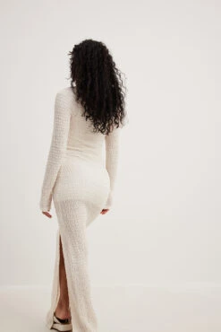 Robe Longue Structurée à Fente Haute -Lady Doux Soldes Magasin high slit structured maxi dress 1790 000022 026014592