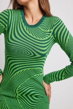 NA-KD Robe Courte En Maille Jacquard -Lady Doux Soldes Magasin jaqcuard knitted mini dress 1100 006584 96748232