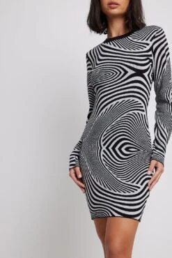 NA-KD Robe Courte En Maille Jacquard -Lady Doux Soldes Magasin jaqcuard knitted mini dress 1100 006584 00411715