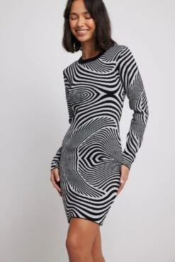 NA-KD Robe Courte En Maille Jacquard
