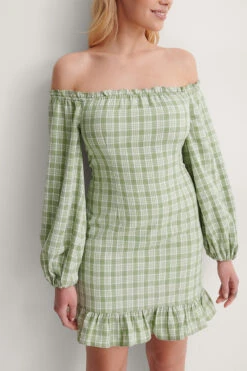 Robe Épaules Dénudées Manches Ballon -Lady Doux Soldes Magasin jasmine azizam off shoulder balloon sleeve dress 1685 000026 8512 04g