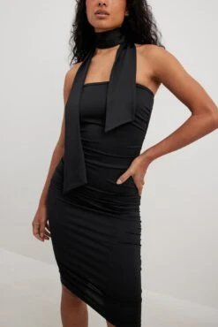 Robe Courte En Jersey Avec écharpe 7 Robe Courte En Jersey Avec écharpe -Lady Doux Soldes Magasin jersey scarf mini dress 1018 010537 000218114