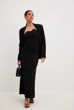NA-KD Robe Longue Sans Manches En Jersey -Lady Doux Soldes Magasin jersey sleveless maxi dress 1100 007296 0002 1410 01c