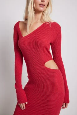 Robe Longue En Tricot à Découpes -Lady Doux Soldes Magasin knitted cut out detail maxi dress 1018 008979 000413302 1