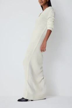 NA-KD Robe Longue En Maille à Encolure En V Profonde -Lady Doux Soldes Magasin knitted deep v neck maxi dress 1018 009972 02606701 1