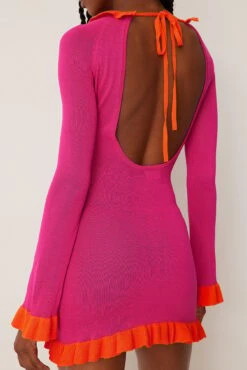 Robe à Volants Tricotée -Lady Doux Soldes Magasin knitted frill mini dress 1687 000079 9724 5435