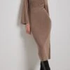NA-KD Robe Portefeuille Mi-longue En Maille