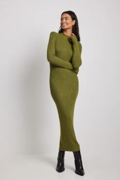 Robe Longue En Maille Avec épaulettes -Lady Doux Soldes Magasin knitted shoulder pads maxi dress 1018 009814 00521140 1