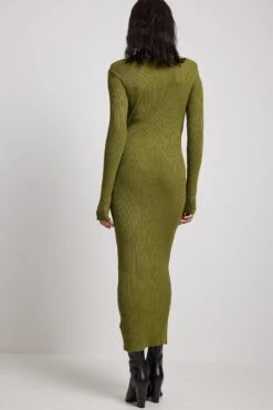 Robe Longue En Maille Avec épaulettes -Lady Doux Soldes Magasin knitted shoulder pads maxi dress 1018 009814 00521154 1