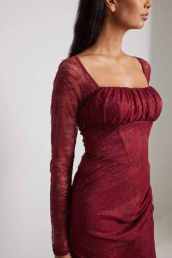 Robe Courte En Dentelle à Manches Longues -Lady Doux Soldes Magasin lace ls mini dress 1017 002154 02121082