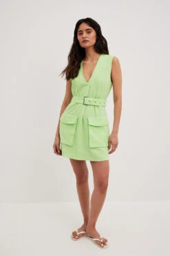 Robe Cargo En Lin Mélangé 8 Robe Cargo En Lin Mélangé -Lady Doux Soldes Magasin linen blend cargo dress 1708 000200 001012619 copy