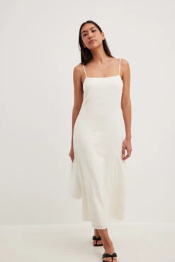 Robe En Lin Mélangé à Bretelles Spaghetti -Lady Doux Soldes Magasin linen blend spagetti strap dress 1744 000054 02600332 01c