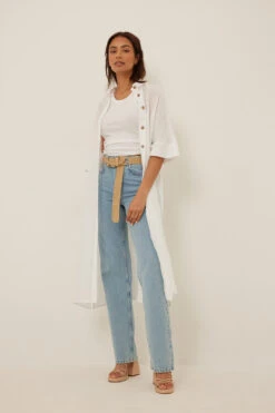 Robe Chemise En Lin -Lady Doux Soldes Magasin linen shirt dress 1014 001390 00013426 01c