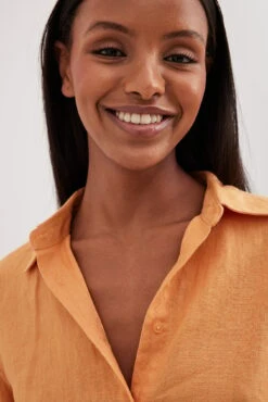 NA-KD Robe Chemise En Lin -Lady Doux Soldes Magasin linen shirt dress 1100 006902 02619017