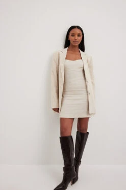 Robe Courte En Lin -Lady Doux Soldes Magasin linin mini dress 1014 001507 00059163 01c