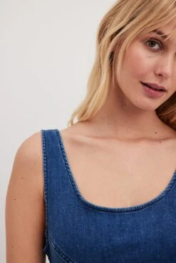 NA-KD Robe Longue En Denim 23 NA-KD Robe Longue En Denim -Lady Doux Soldes Magasin maxi denim dress 1018 010476 011631556