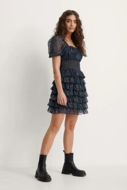 Robe Cache-Cœur En Mousseline -Lady Doux Soldes Magasin melissa chiffon frill dress 1687 000015 0529 03c