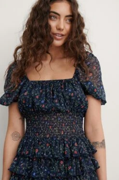 Robe Cache-Cœur En Mousseline -Lady Doux Soldes Magasin melissa chiffon frill dress 1687 000015 0529 04g