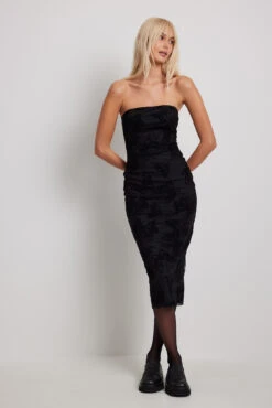 Robe Bandeau En Tulle à Motif Papillon