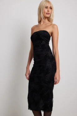 Robe Bandeau En Tulle à Motif Papillon 7 Robe Bandeau En Tulle à Motif Papillon -Lady Doux Soldes Magasin mesh butterfly bandeau dress 1017 002015 00020865