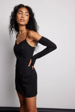 Robe Courte Avec Manches Amovibles -Lady Doux Soldes Magasin mini dress with removable sleeves 1723 000070 000221657