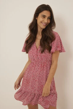 NA-KD Robe Mini Boutonnée à Motifs