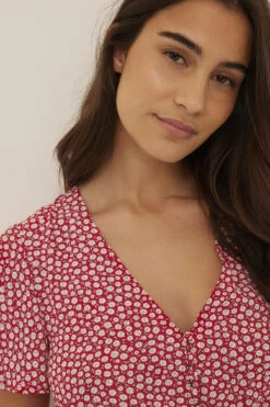 NA-KD Robe Mini Boutonnée à Motifs -Lady Doux Soldes Magasin mini printed buttoned dress 1100 006140 00041841 copy