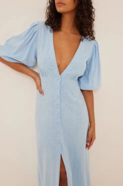 Robe Mi-longue Boutonnée En Lin -Lady Doux Soldes Magasin na kd button up linen midi dress 1014 001337 0003 48478