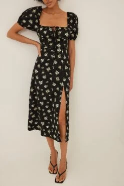 Robe Mi-longue En Coton à Armatures -Lady Doux Soldes Magasin na kd cups detail cotton midi dress 1014 001347 9365 2635