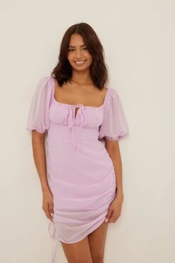 Robe Mini à Fronces Recyclée -Lady Doux Soldes Magasin na kd gathered side marked chest mini dress 1017 001710 3022 7143