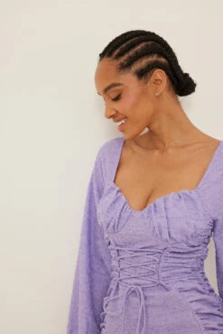 Robe Mini Structurée à Manches Longues Ballon -Lady Doux Soldes Magasin na kd structured long sleeve balloon mini dress 1017 001477 0208 1392