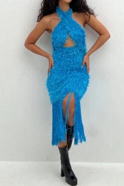 Robe à Encolure Torsadée Et Franges -Lady Doux Soldes Magasin nakd 1017 001603 1653 2