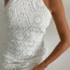 Robe Courte En Maille Crochetée à Dos Nu