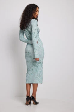 NA-KD Robe Mi-longue à Manches Longues Avec Anneau -Lady Doux Soldes Magasin nakd 1100 006611 9770 12799