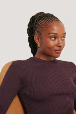 Robe En Maille Côtelée À Manches 3/4 -Lady Doux Soldes Magasin nakd 34 sleeve ribbed knitted dress 1018 006138 0907 04g