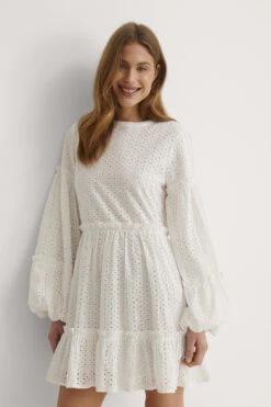 Robe -Lady Doux Soldes Magasin nakd anglaise balloon sleeve frill dress 1014 000872 0001 03j