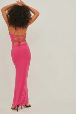 Robe Longue à Laçage Dans Le Dos -Lady Doux Soldes Magasin nakd back lacing maxi dress 1017 001473 0015 01d
