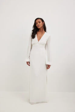 Maxi Robe à Manches Ballon -Lady Doux Soldes Magasin nakd balloon sleeve button5 detail maxi dress 1736 000610 4070 0541