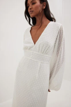 Maxi Robe à Manches Ballon -Lady Doux Soldes Magasin nakd balloon sleeve button detail maxi dress 1736 000610 4070 0587