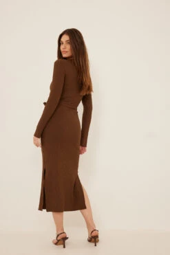 NA-KD Robe Côtelée à Ceinture -Lady Doux Soldes Magasin nakd belted ribbed dress 1100 005910 001727067