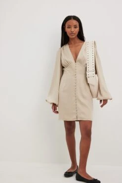 Robe Courte Boutonnée Sur Le Devant -Lady Doux Soldes Magasin nakd button front detail mini dress 1017 002214 0668 7696