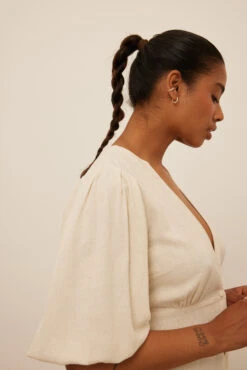 Robe Mi-longue Boutonnée En Lin -Lady Doux Soldes Magasin nakd button up linen midi dress 1014 001337 0005 0403