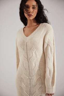 Robe Mi-longue En Maille Torsadée -Lady Doux Soldes Magasin nakd cable knit midi dress 1711 000109 4070 59584