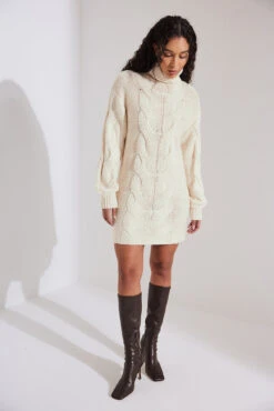 Robe Courte En Maille Torsadée -Lady Doux Soldes Magasin nakd cable knit mini dress 1711 000110 4070 59010