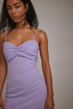 Robe Mi-longue -Lady Doux Soldes Magasin nakd checked midi dress 1761 000015 9726 5855