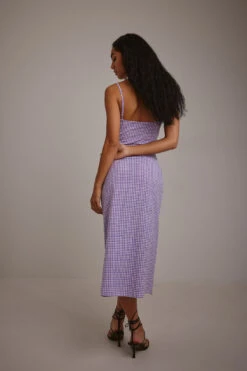 Robe Mi-longue -Lady Doux Soldes Magasin nakd checked midi dress 1761 000015 9726 5864