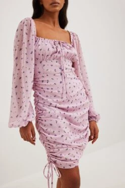 Robe Courte En Mousseline à Cordon De Serrage -Lady Doux Soldes Magasin nakd chiffon drawstring mini dress 1014 001586 3124 0825