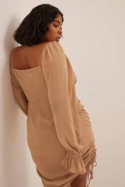 Robe Courte En Mousseline à Cordon De Serrage -Lady Doux Soldes Magasin nakd chiffon drawstring mini dress 1017 001723 0005 3955