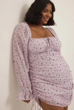 Robe Courte En Mousseline à Cordon De Serrage -Lady Doux Soldes Magasin nakd chiffon drawstring mini dress 1017 001723 3124 3803